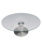 Tortenplatte drehbar Glas/Edelstahl ø30x8cm