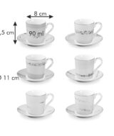 Espressotasse Dekor mit Untertasse 6er Set MyCoffee